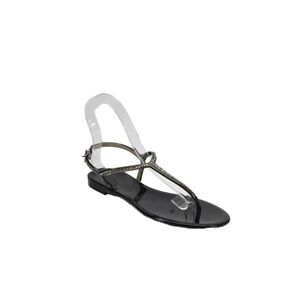 M'enghi Womens Jeweled Ankle Strap Thong Slingbacks Sandals Black Size 37 7